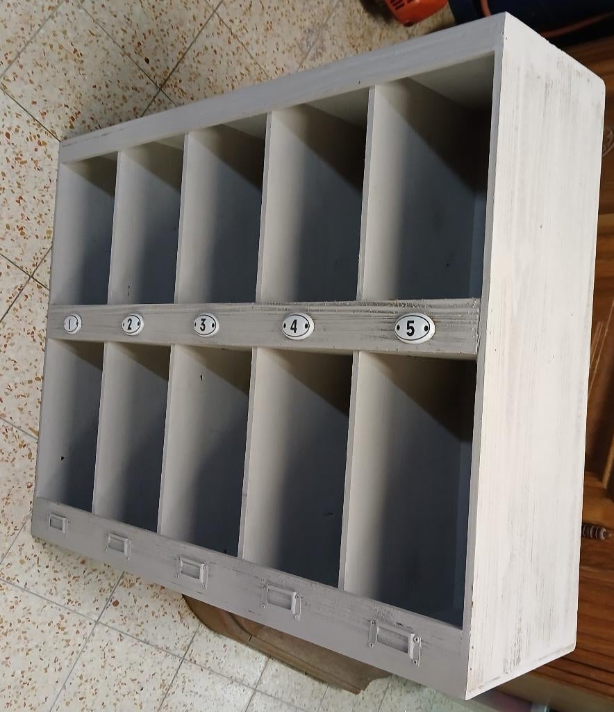 Etagère style industriel - bois +/- 81 x +/- 61 cm, Maison & Meubles, Armoires | Commodes, Moins de 25 cm, 5 tiroirs ou plus, Moins de 100 cm
