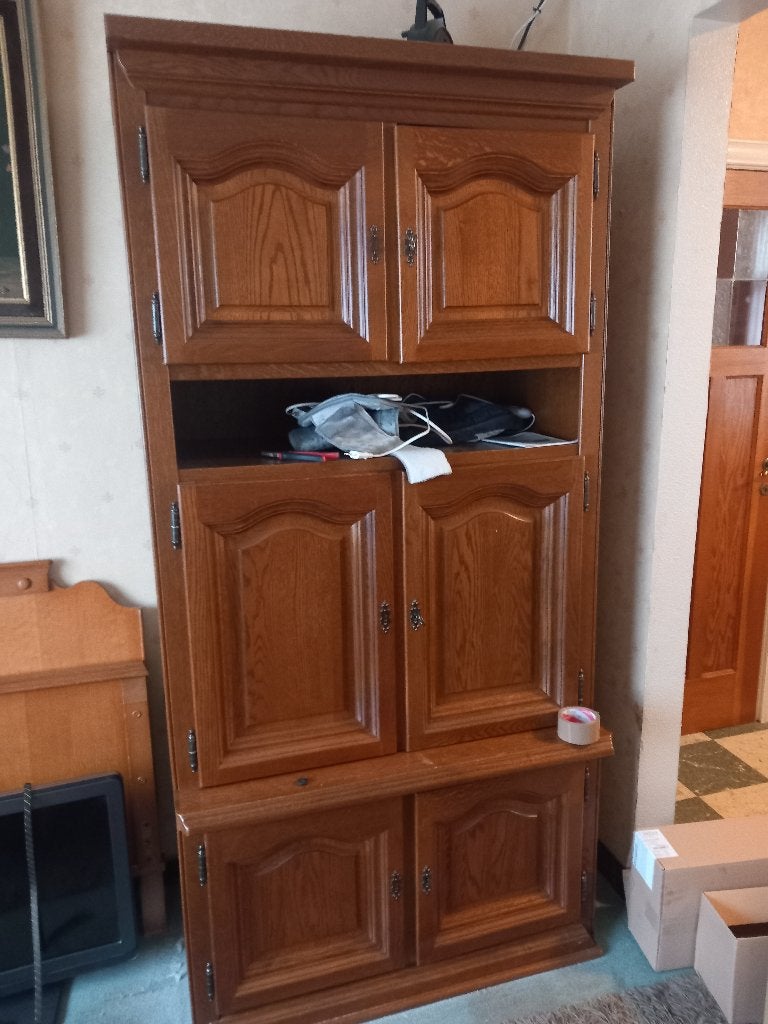 Eiken wandkast/tv kast perfecte staat, Ophalen, Met deur(en), 150 tot 200 cm, Eikenhout