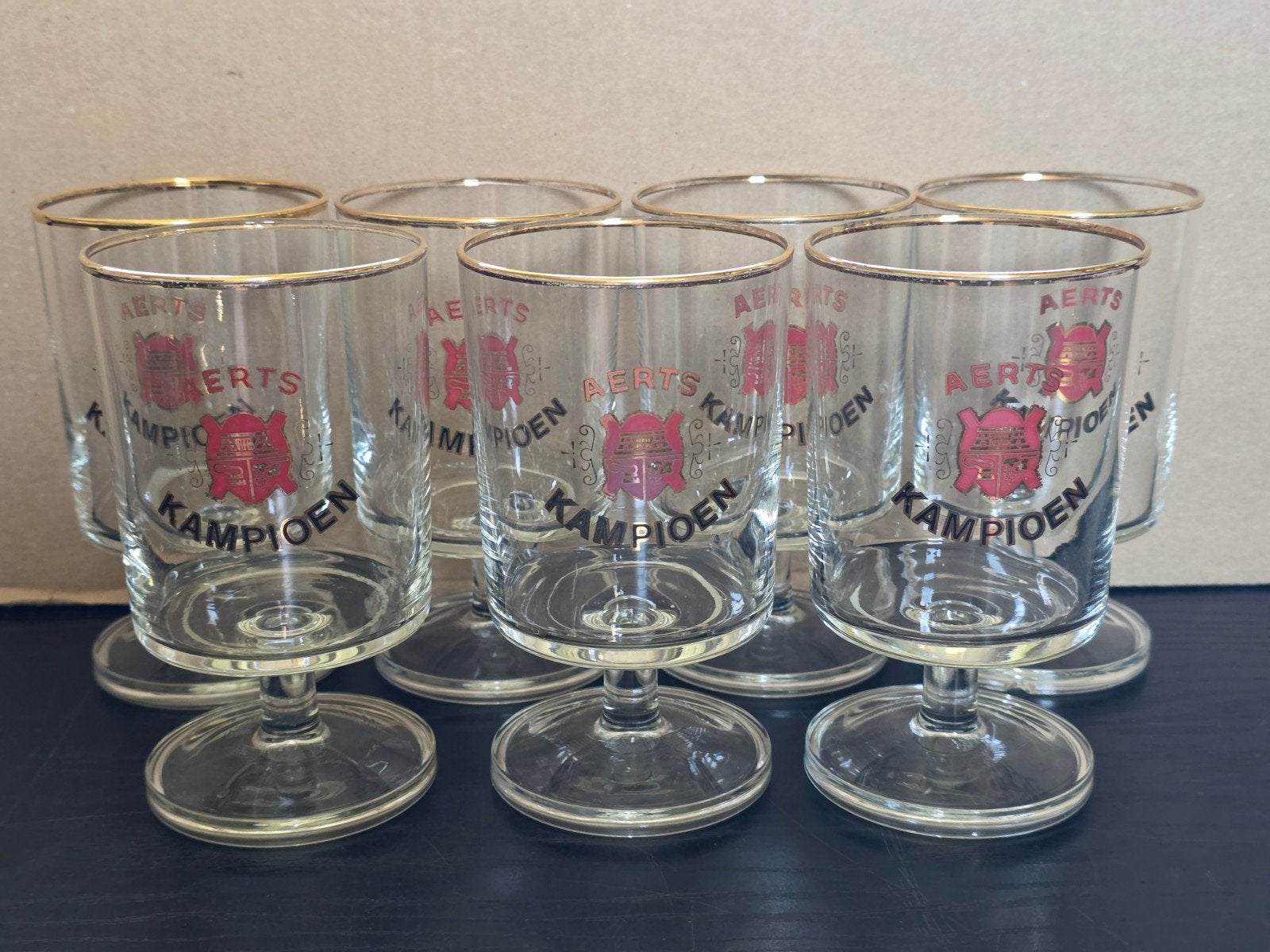 7 oude bierglazen Aerts Kampioen, Verzamelen, Ophalen