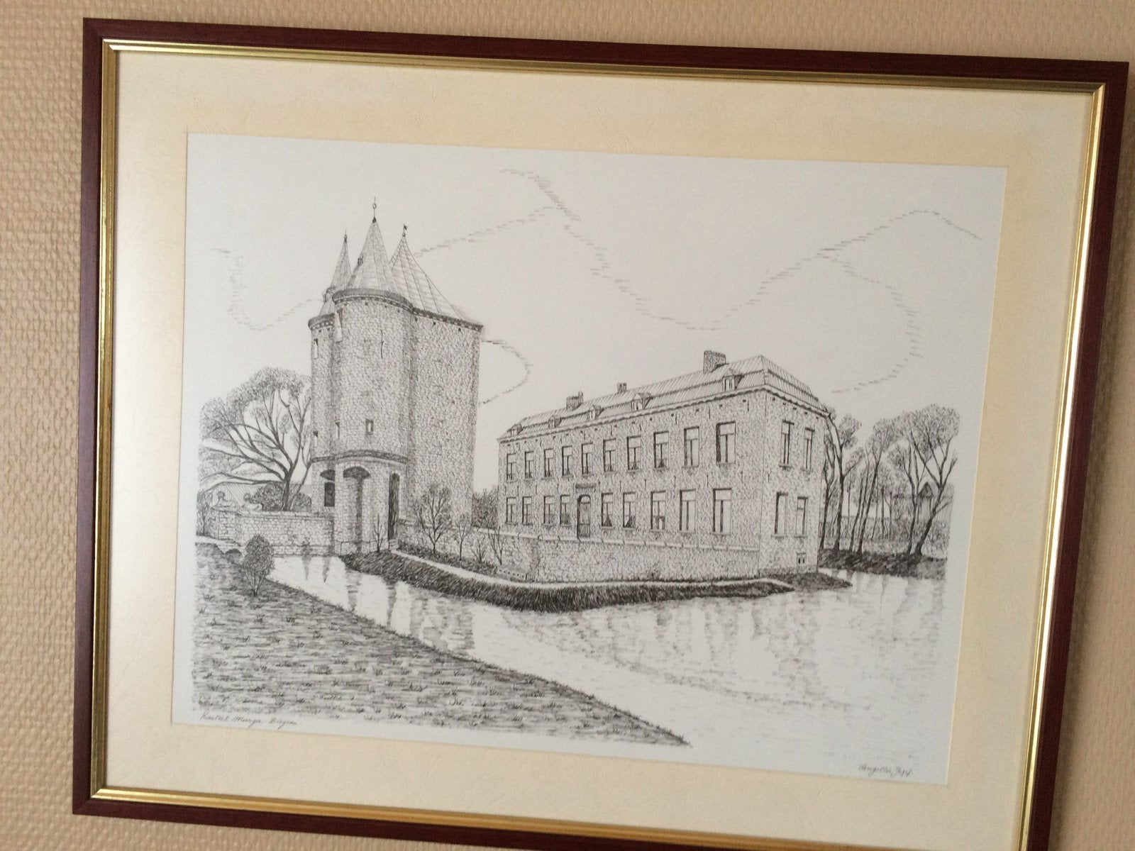 Pentekening van Jozef Angillis in perfecte staat, Enlèvement, Dessin à la plume