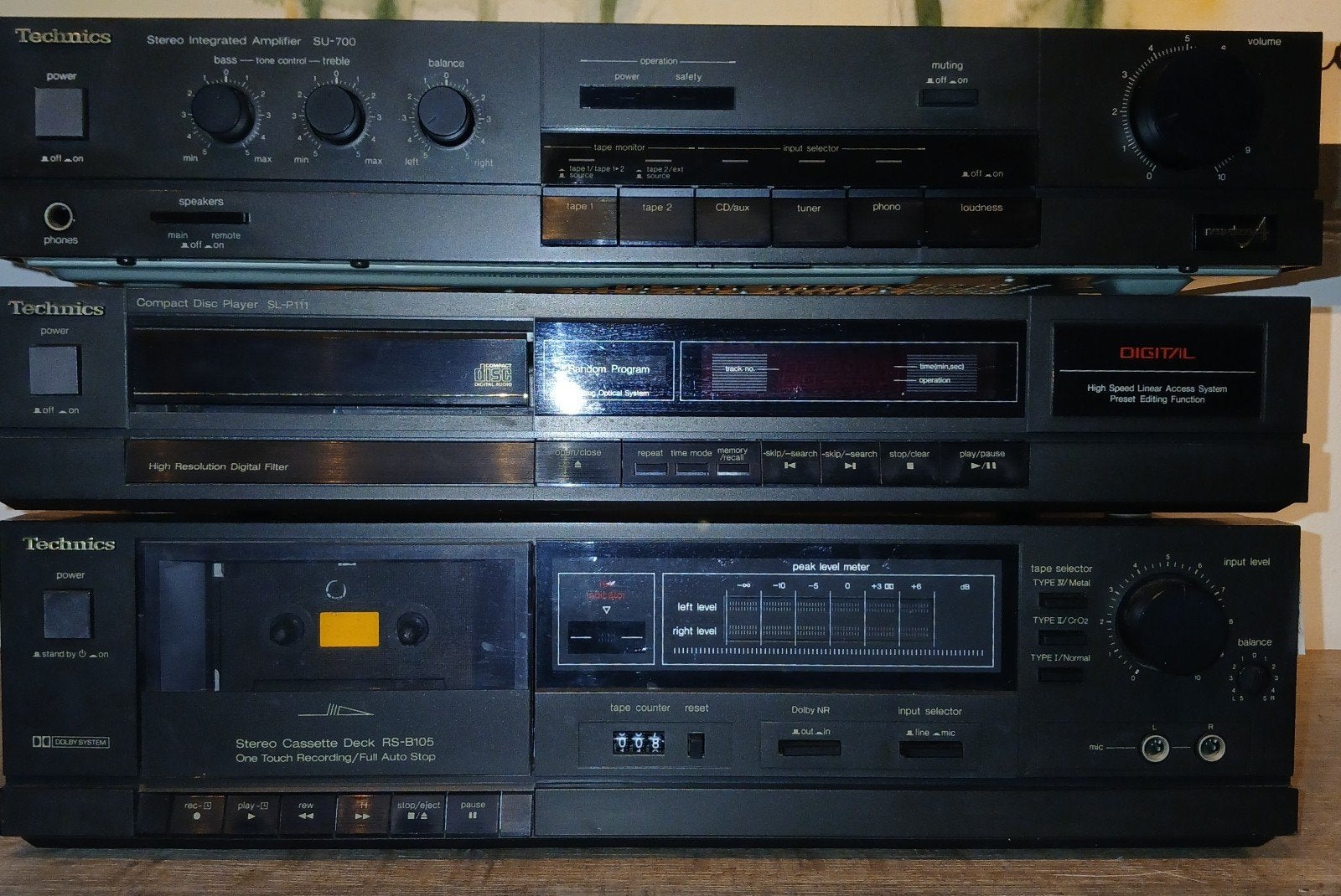 Technics Vintage HiFi Set –Versterker, CD-speler en Cassette, Ophalen, Cassettedeck