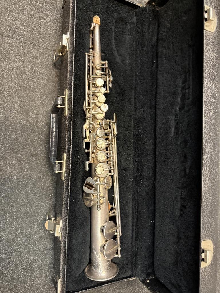 Buescher sopranino sax saxofoon, 1924, Muziek en Instrumenten, Ophalen of Verzenden, Gebruikt, Overige typen, Met koffer