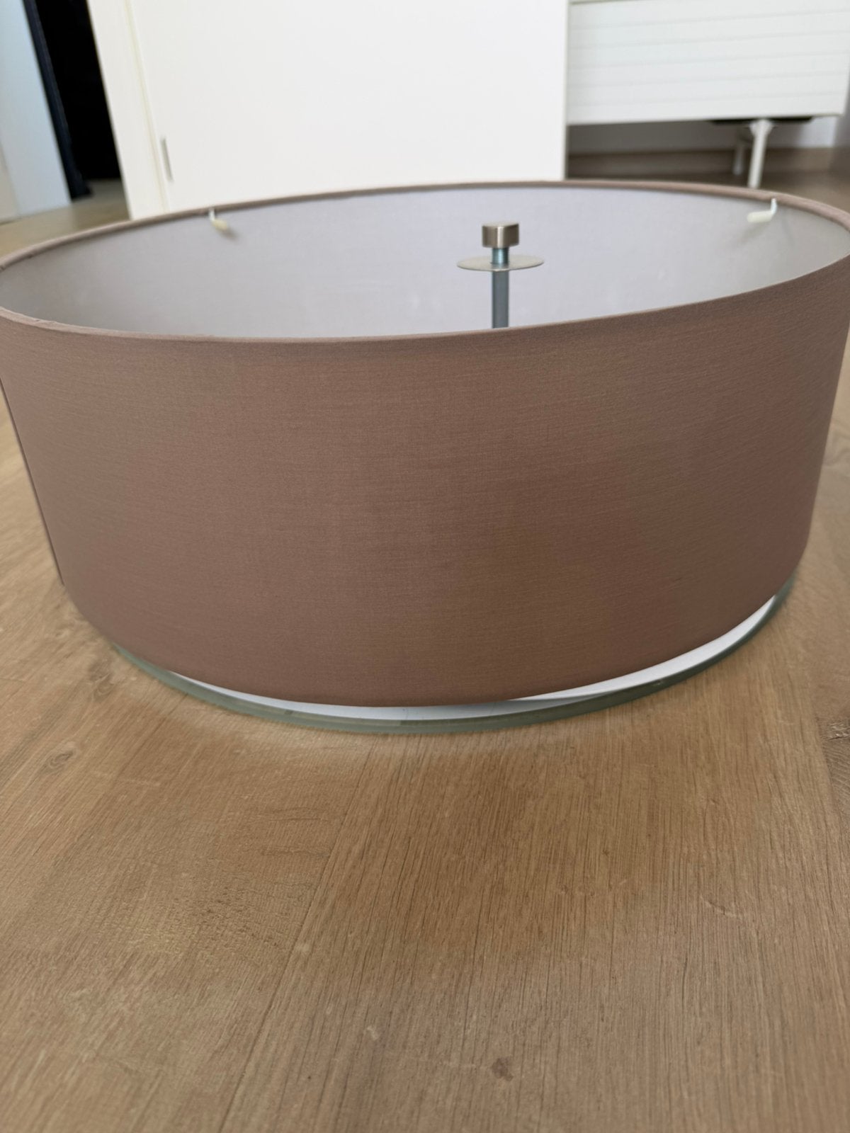 Plafonnier moderne avec abat-jour en tissu, Comme neuf, Brun, Enlèvement, Verre