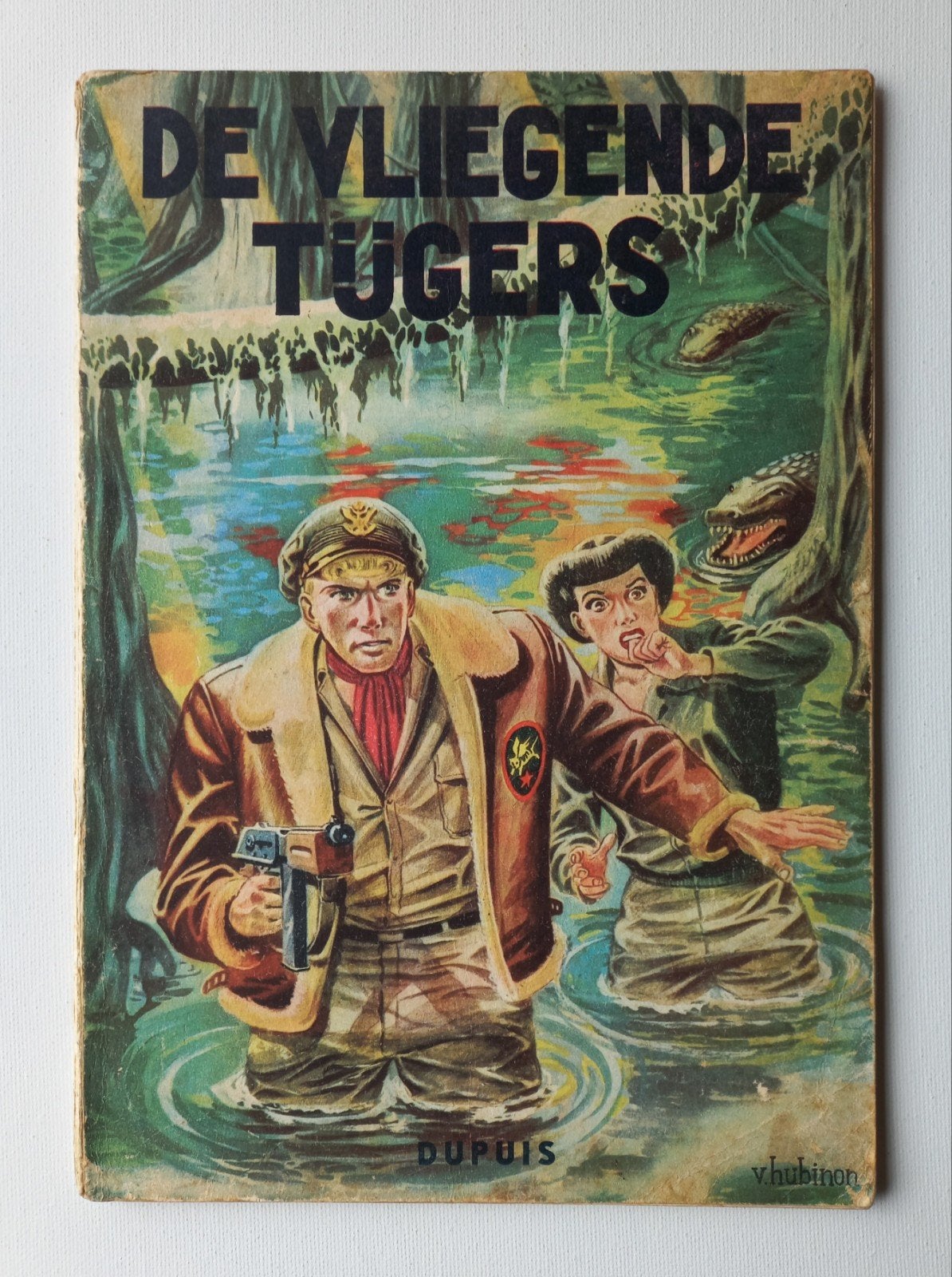 Buck Danny - De vliegende tijgers - 1e druk 1951 - Dupuis, Jean-Michel Charlier, Victor Hubinon, Enlèvement ou Envoi, Une BD, Utilisé
