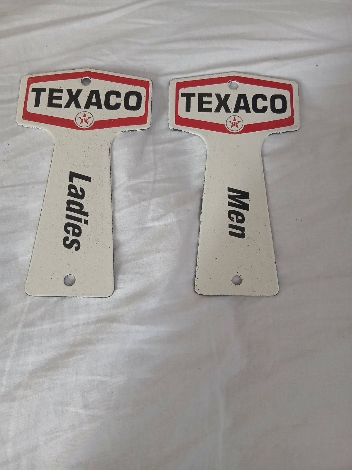 Plaques émaillées TEXACO "Men& Ladies"  Originales Vintage