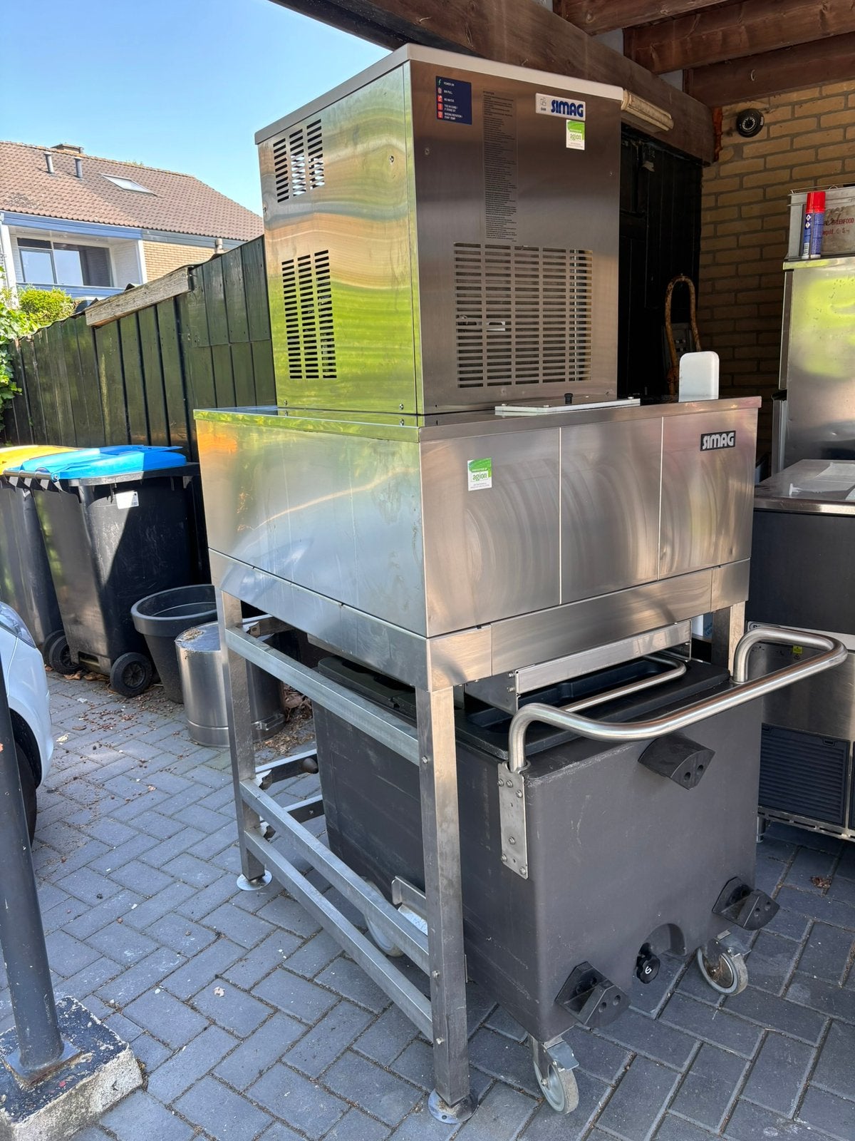 Simag schilfer/Nugget ijs machine bunker en mobiele bunker, Ophalen, Zo goed als nieuw