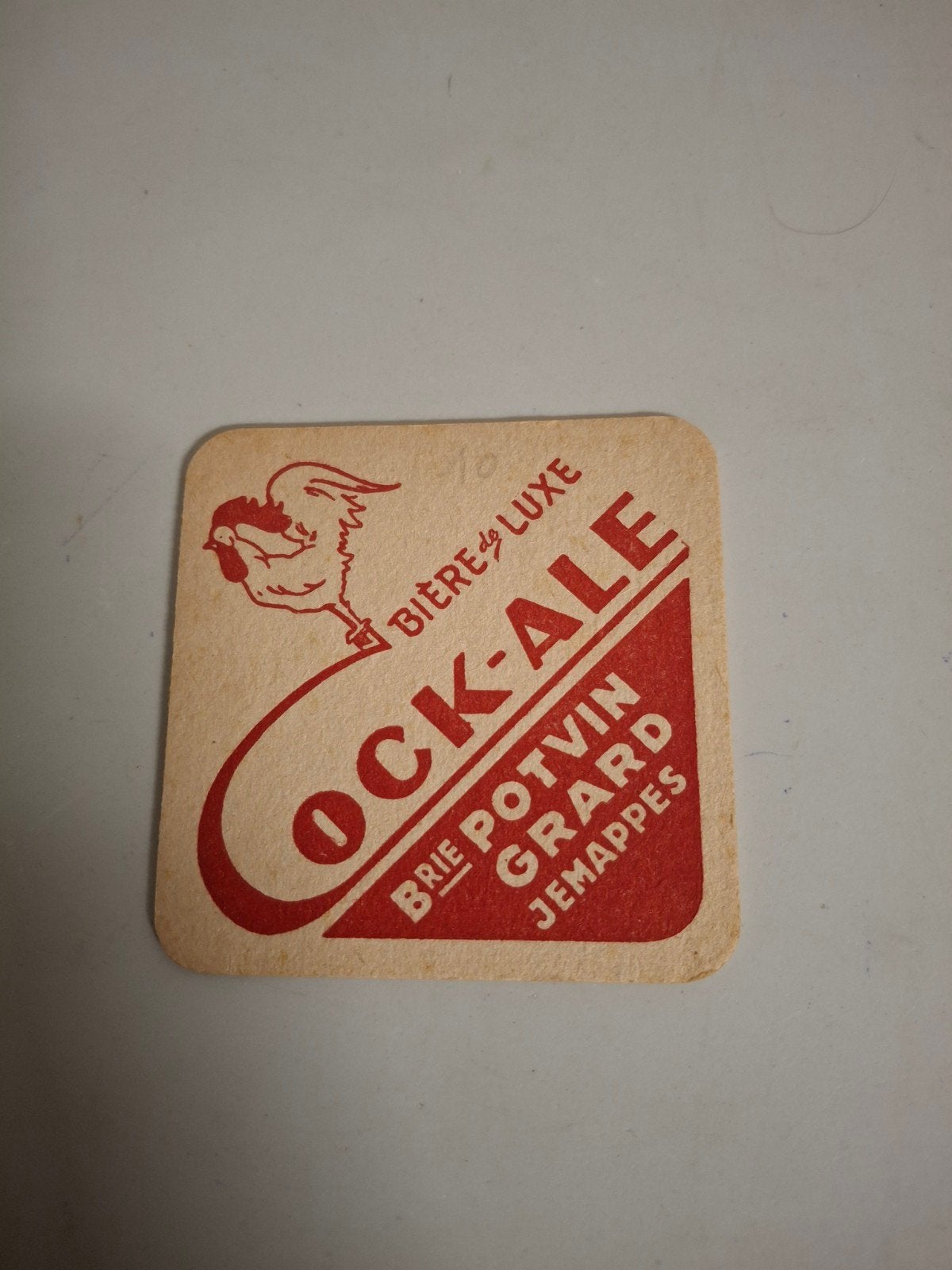 oud bierviltje cock ale potvin grard jemappes, Verzamelen, Ophalen of Verzenden