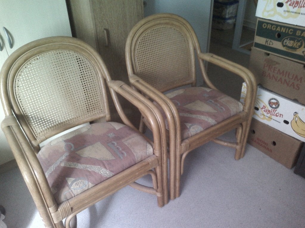 2 Rotan zetels., Moins de 75 cm, Osier ou Rotin, Moins de 150 cm, Une personne