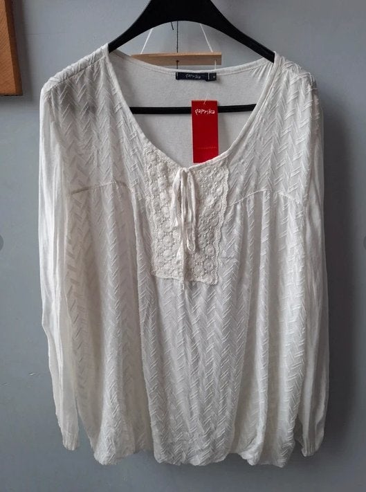 Bloes Paprika maat 6 = 54 nieuw, Vêtements | Femmes, Neuf, Enlèvement ou Envoi, Chemisier ou Tunique, Paprika
