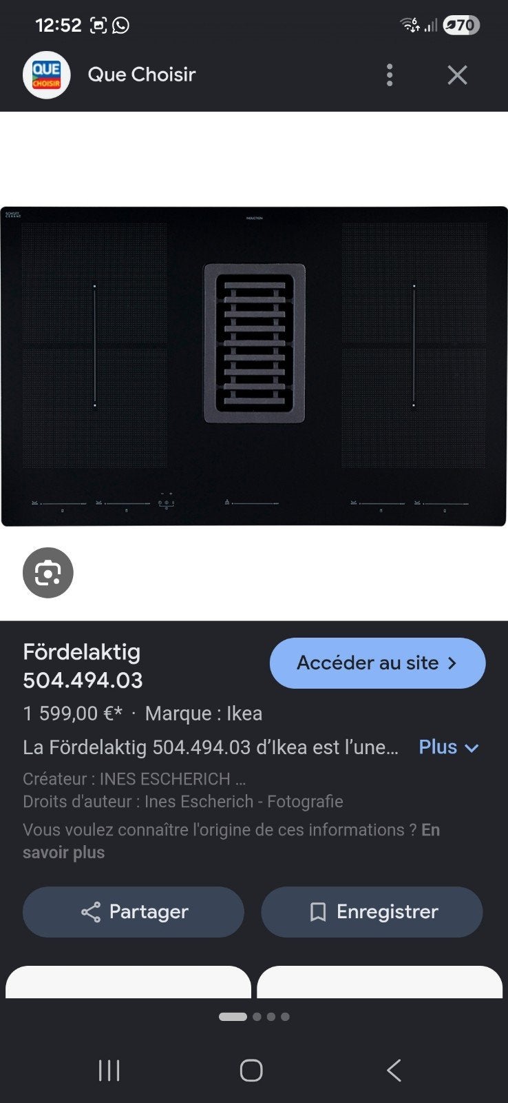 Taque avec hotte intégrée 80cm, Electroménager