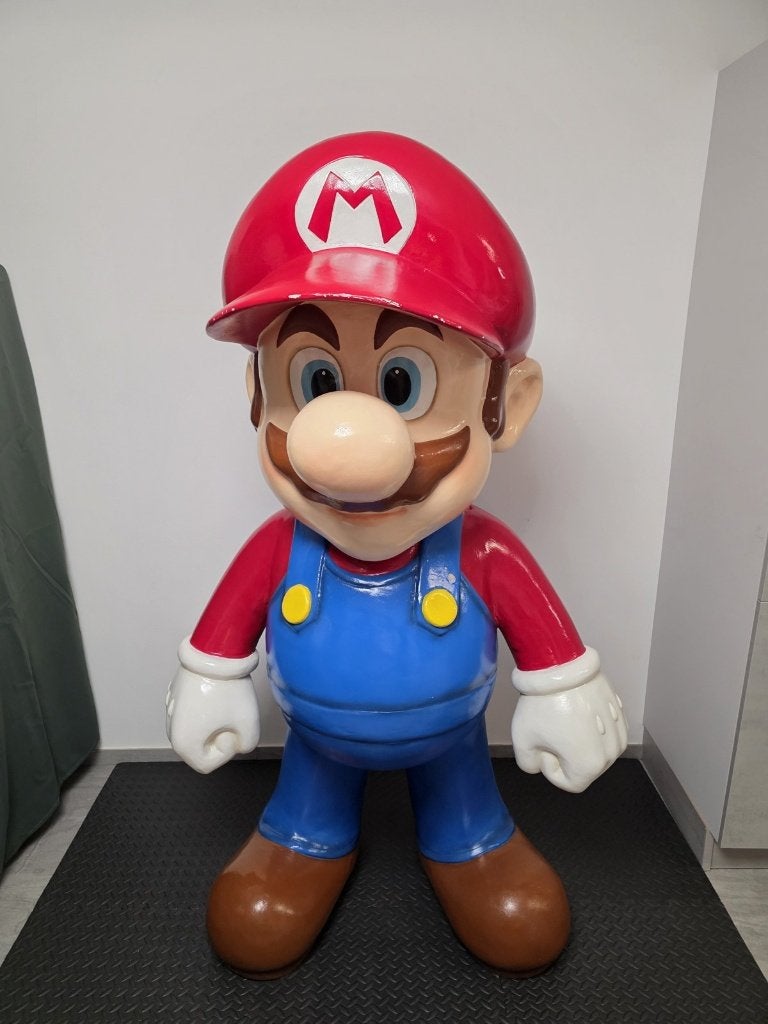 Statue Super Mario géante 185 cm en fibre de verre, Ophalen, Overige figuren, Gebruikt, Beeldje of Figuurtje