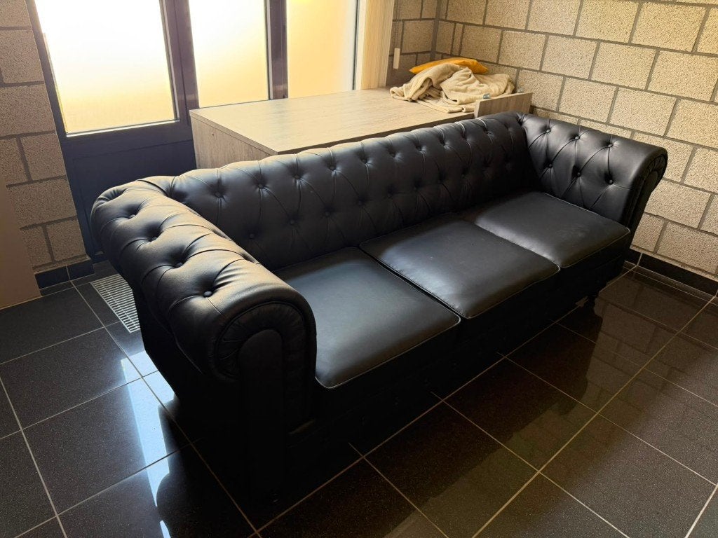 Zetel 3 zit en 1 zit zwart, Huis en Inrichting, Ophalen, Overige materialen, Nieuw, 75 tot 100 cm