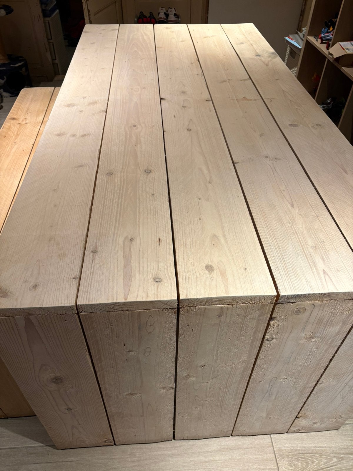 Tafel bankje en salontafel in steigerhout., Ophalen, Nieuw