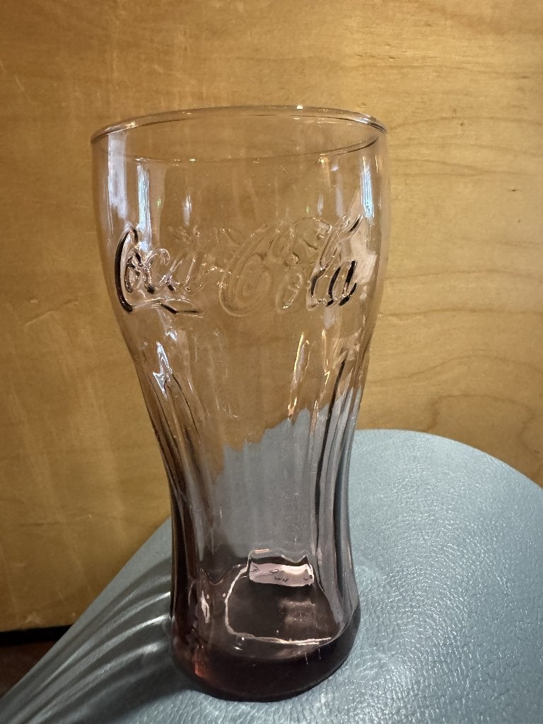 Coca-Cola contourglas paars/rookglas, Verzamelen, Ophalen of Verzenden, Gebruikt, Frisdrankglas