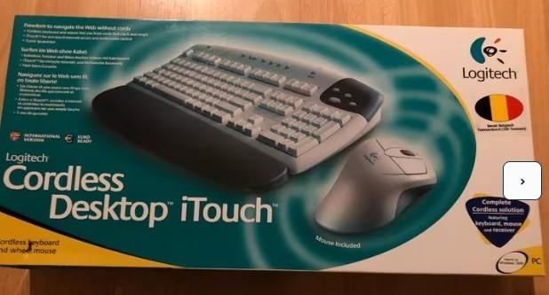 Logitech cordless desktop iTouch (keyboard & mouse) (NEUF), Informatique & Logiciels, Claviers, Neuf, Logitech, Azerty, Ensemble clavier et souris