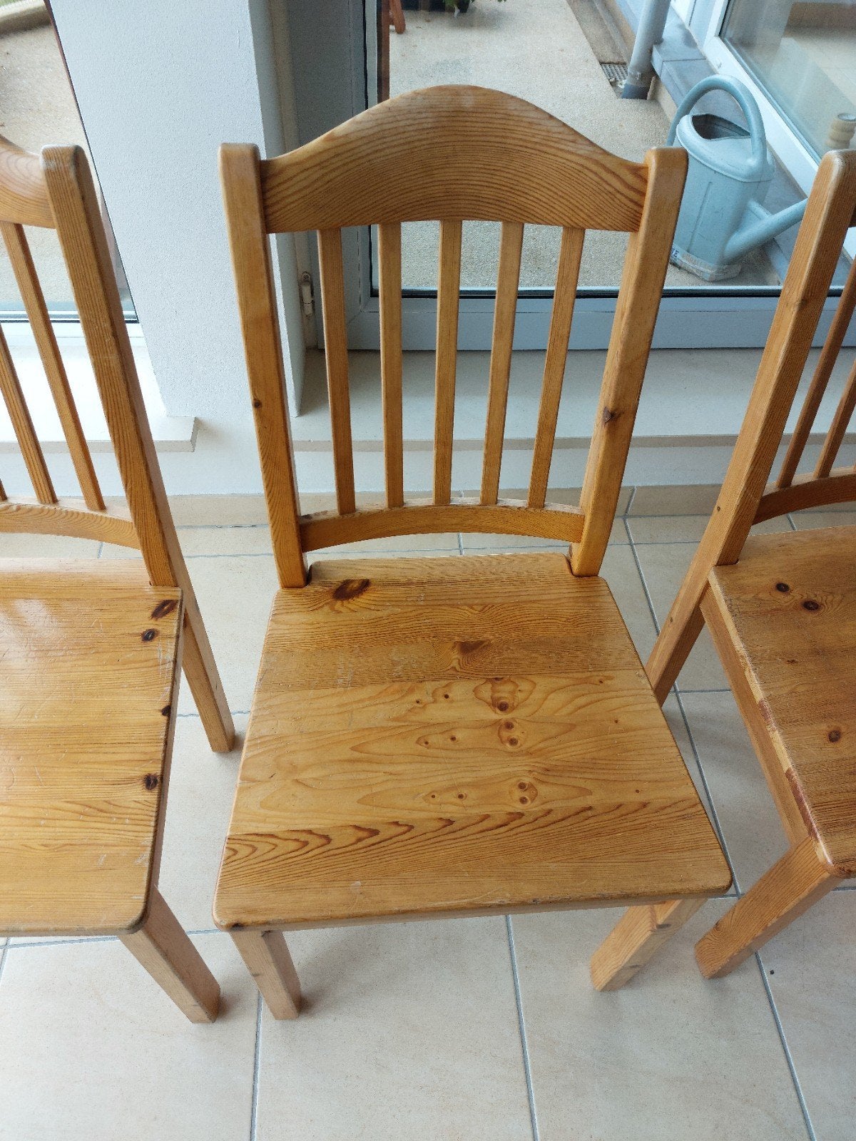 chaises pin massif assise solide, Maison & Meubles, Trois, Enlèvement, Utilisé, Classique