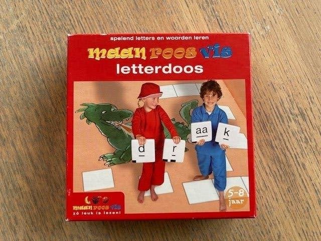 Educatief spel Maan, roos, vis letterdoos, Verzenden, Zo goed als nieuw, Taal en Lezen