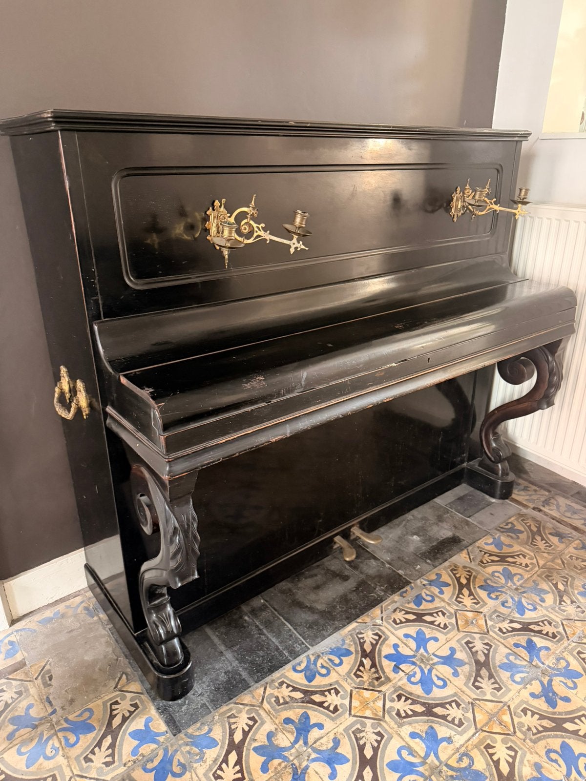 GRATIS - Antieke Focke Piano 1900, Muziek en Instrumenten, Piano's, Ophalen, Gebruikt, Zwart, Piano