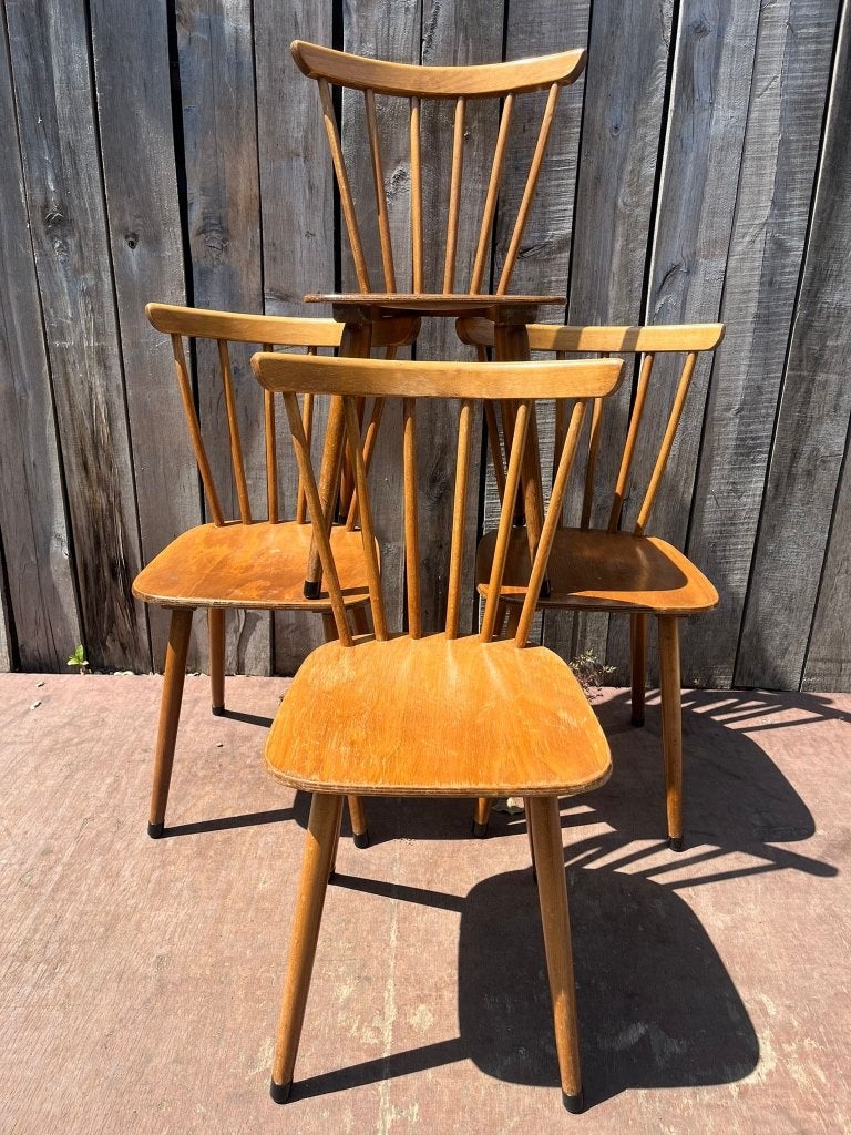 Chaises scandinaves vintage (100 en stock), Windsor, Enlèvement ou Envoi, Brun, Bois