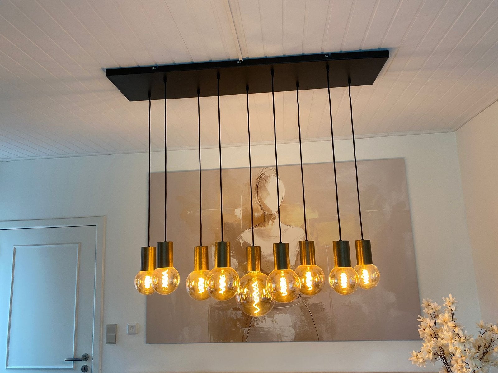 Eettafellamp als Nieuw, Huis en Inrichting, Lampen | Hanglampen, Ophalen, Zo goed als nieuw, Metaal, E27 (groot)