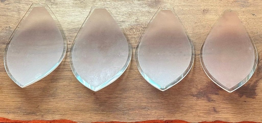 4 roze glaasjes (blad) voor Lotuslamp, Enlèvement ou Envoi, Utilisé, Rose