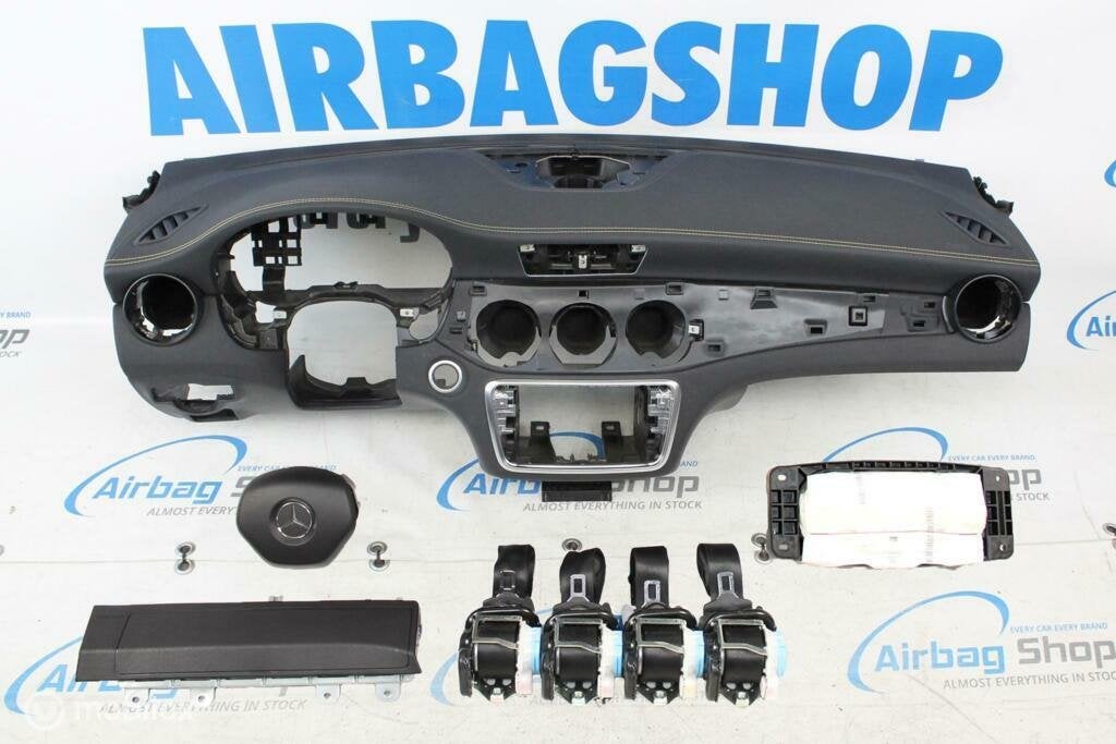 Airbag set Dashboard geel stiksels Mercedes CLA Klasse C117, Gebruikt, Ophalen of Verzenden
