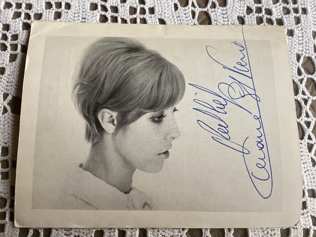Prenten kaart piepjonge LILANE SAINT PIERRE  handtekening, Verzamelen, Ophalen of Verzenden, Gebruikt