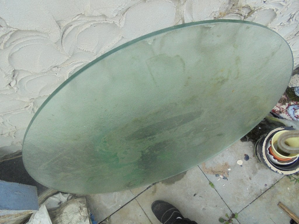 glazen tafelblad 1 meter diameter en 15mm dik, Huis en Inrichting, Tafelonderdelen, Ophalen, Gebruikt, 50 tot 100 cm, Glas