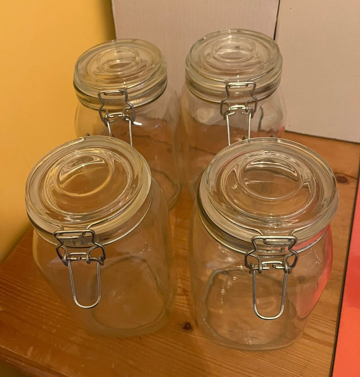 glazen pot met deksel en sluiting, Ophalen, Gebruikt