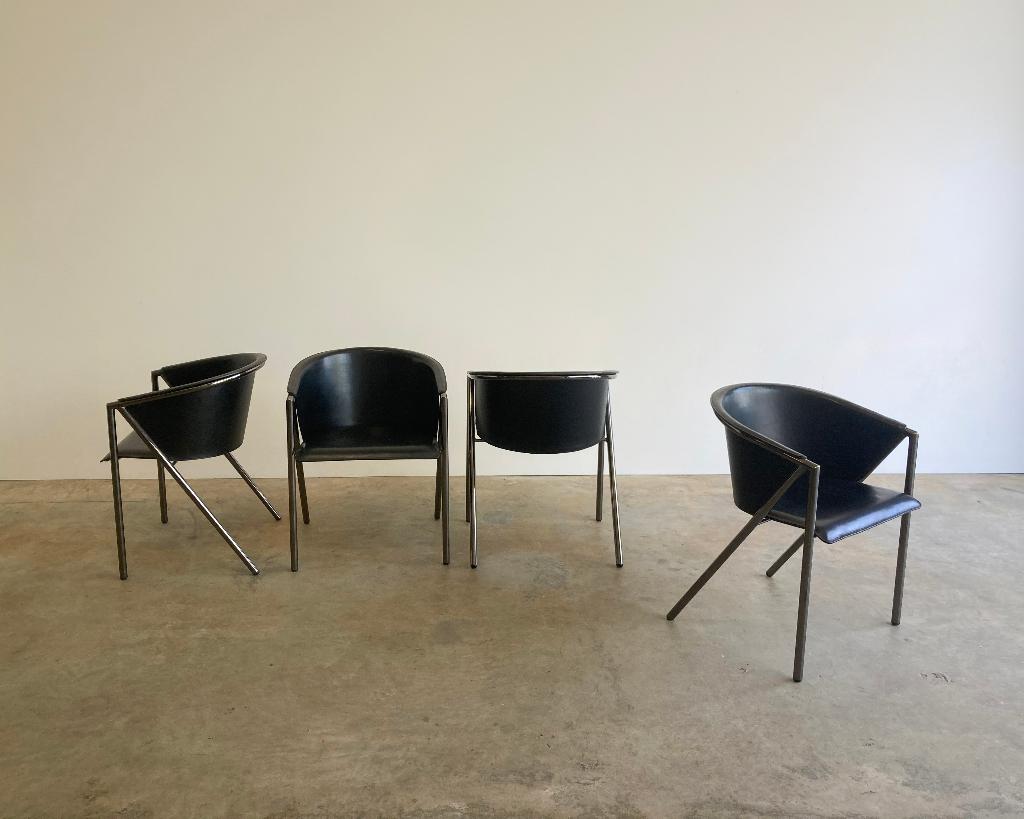 4 chaises en cuir Vintage Arrben Italy Georgia, Enlèvement