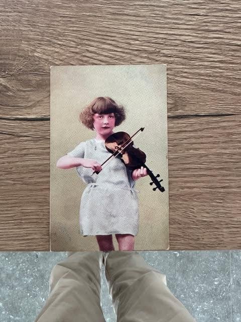 carte postale 1927 meisje viool, Ophalen of Verzenden, 1920 tot 1940, Gelopen, Kinderen