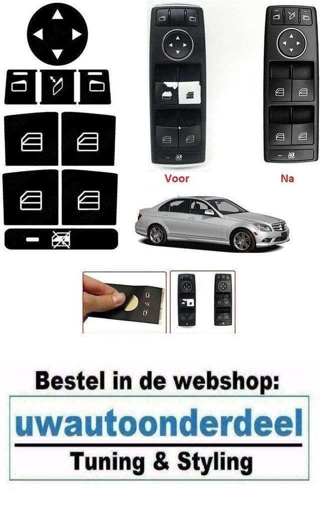 Raam Schakelaar Interieur knoppen reparatie Sticker MB C Kla, Envoi