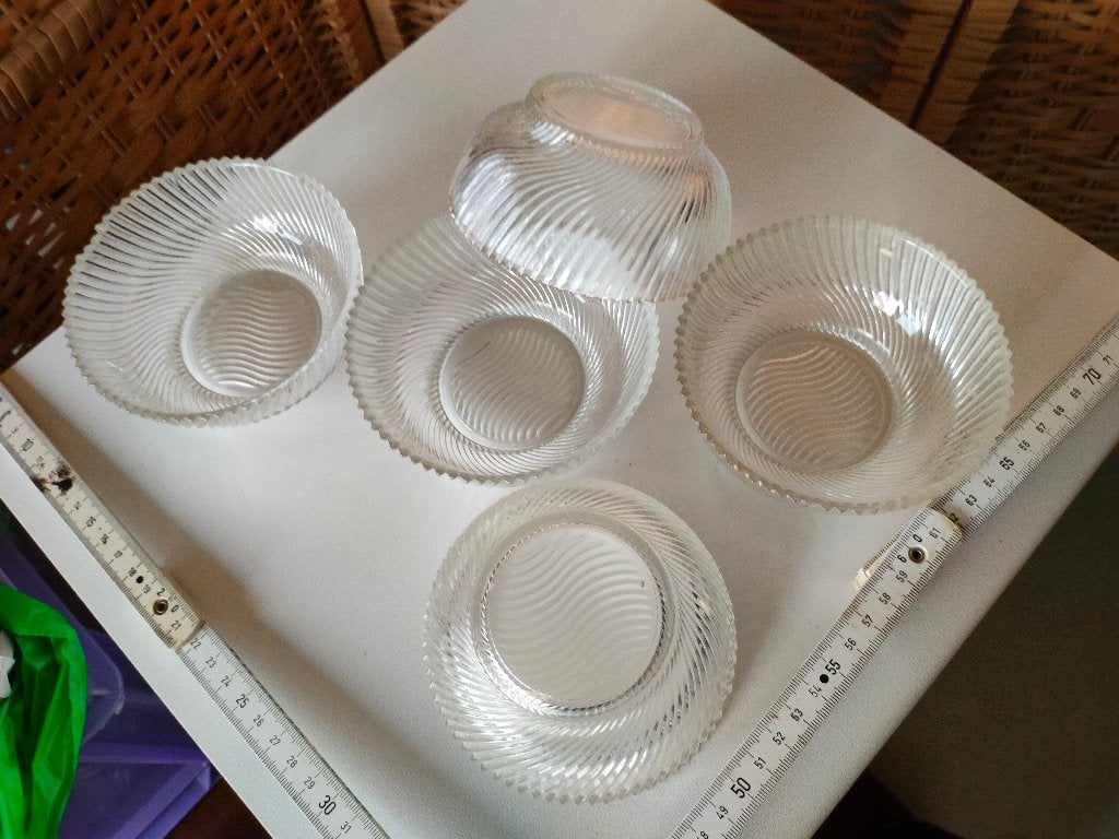 5 glazen kommetjes schaaltjes potjes bord dessert ijs glas, Huis en Inrichting, Keuken | Servies, Ophalen of Verzenden, Glas, Schaal of Schalen