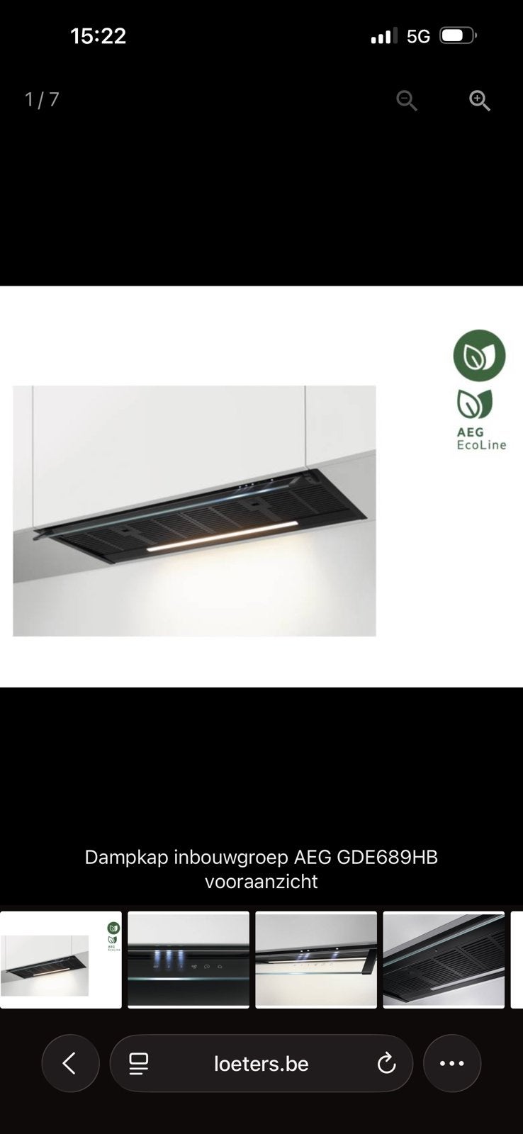 AEG GDE689HB — hotte intégrée, Electroménager, Enlèvement, Neuf, Encastré
