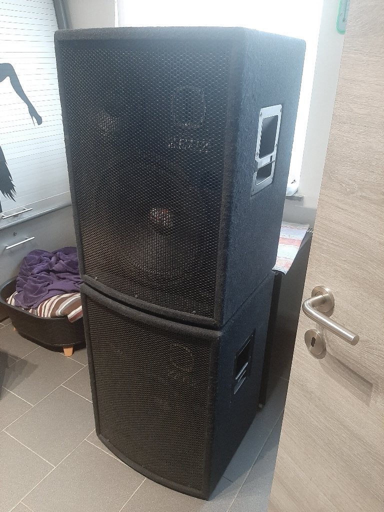 Paire de enceinte 15" - 300w rms, Gebruikt, Party speaker, Ophalen, 150 watt of meer