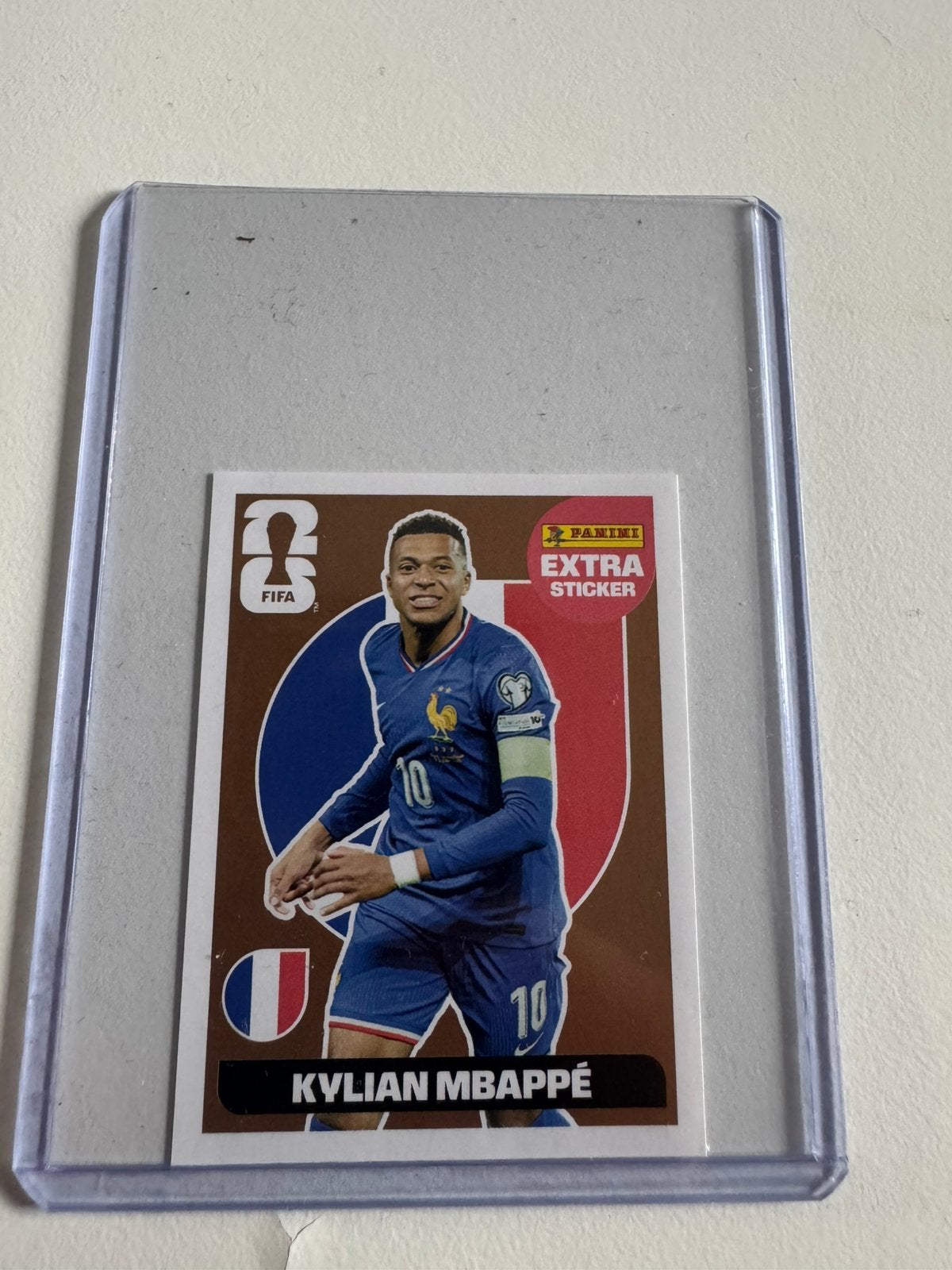 WK extra panini sticker Kylian Mbappe, Ophalen of Verzenden, Nieuw, Sticker