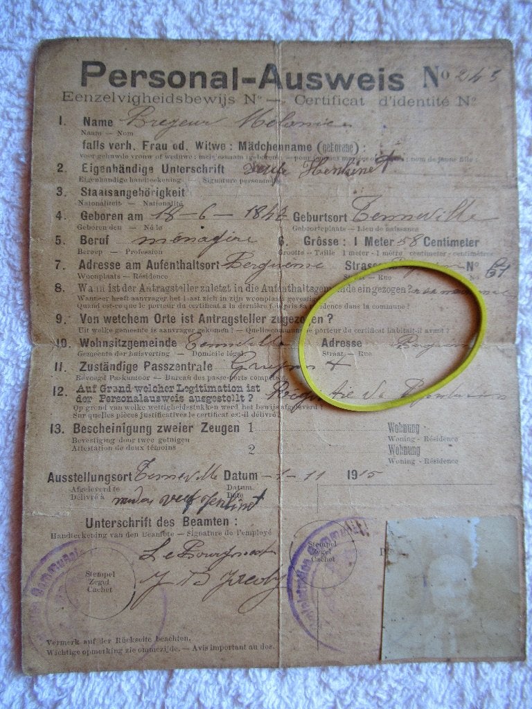 Eerste Wereldoorlog - Ausweis, Verzamelen, Ophalen of Verzenden, Overige soorten, Overige typen