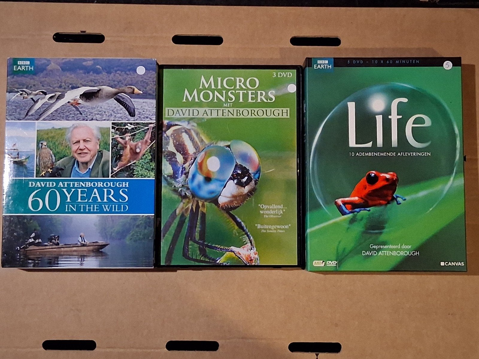 Dvd-boxen David Attenborough, 60 years, Life, micro-monsters, CD & DVD, DVD | Documentaires & Films pédagogiques, Comme neuf, Nature