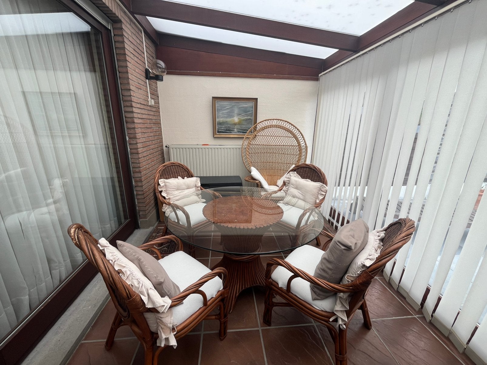 Eettafel & stoelen 4 personen, Ophalen, Gebruikt, Rond, Vier personen