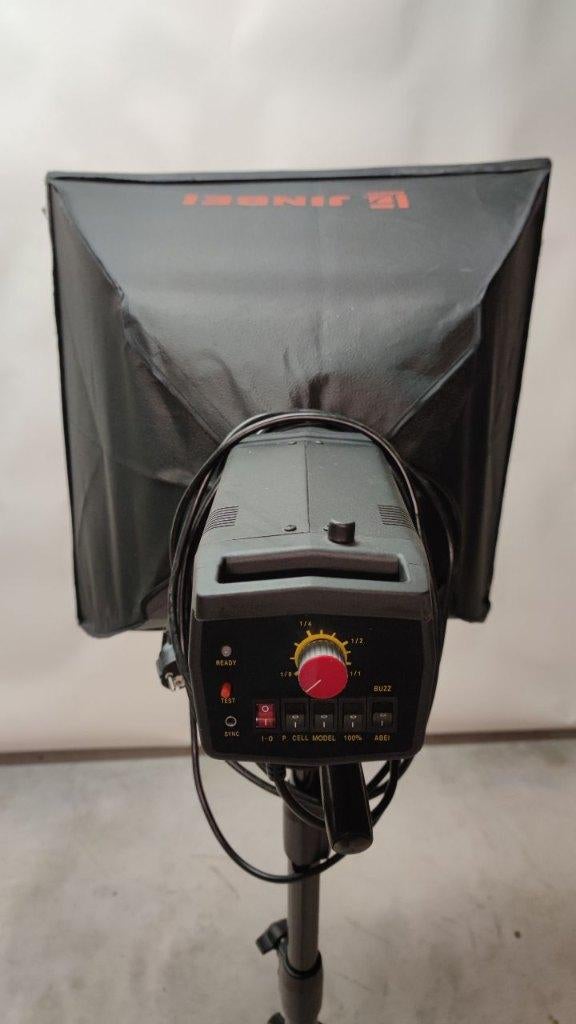Jinbei 500W Studioflits + Softbox + Statief, Audio, Tv en Foto, Ophalen of Verzenden, Zo goed als nieuw, Lamp of Flitsset