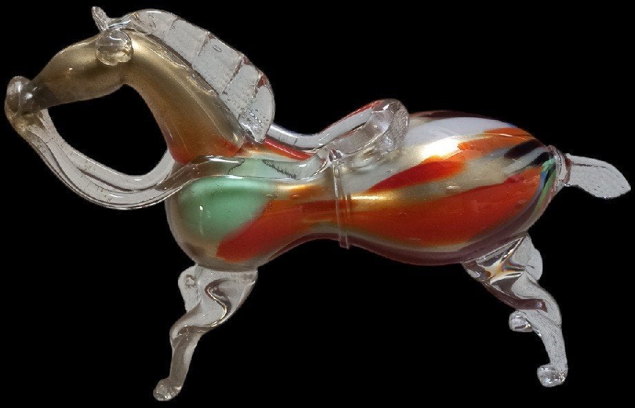 MCM Italiaans glazen paard. handgemaakt, Antiek en Kunst, Antiek | Glaswerk en Kristal, Ophalen