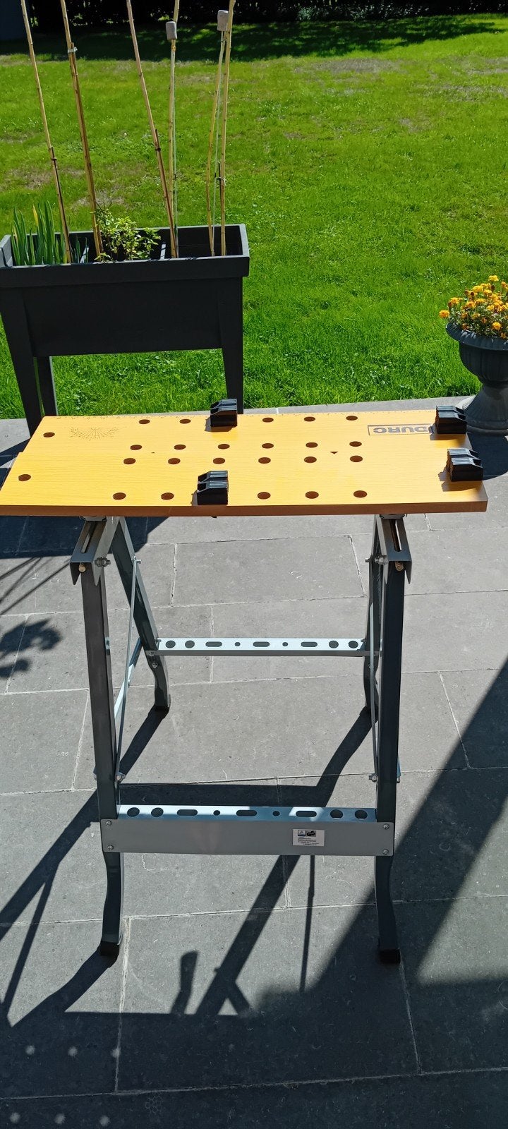 Établi de serrage pliant Duro., Bricolage & Construction, Établis, Enlèvement, Neuf, Moins de 70 cm, Étau
