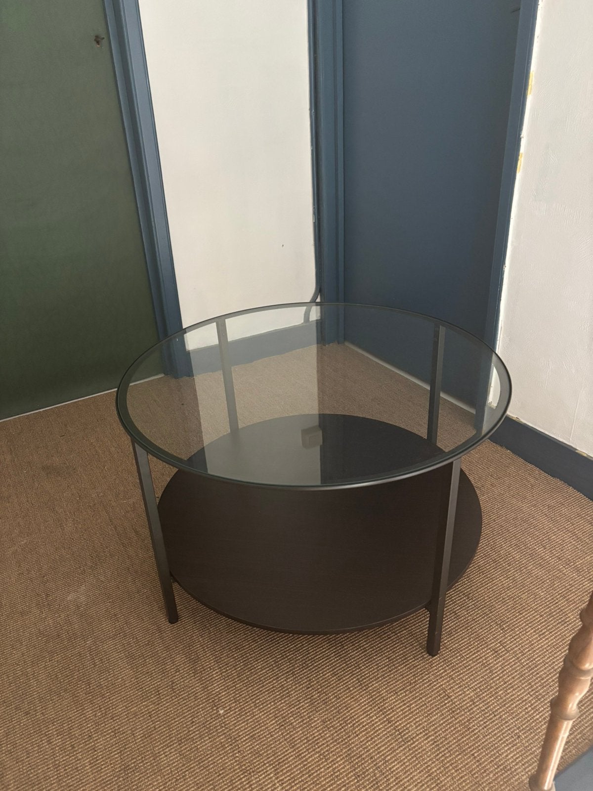 Glazen salontafel, Ophalen, Gebruikt, Rond, Minder dan 50 cm