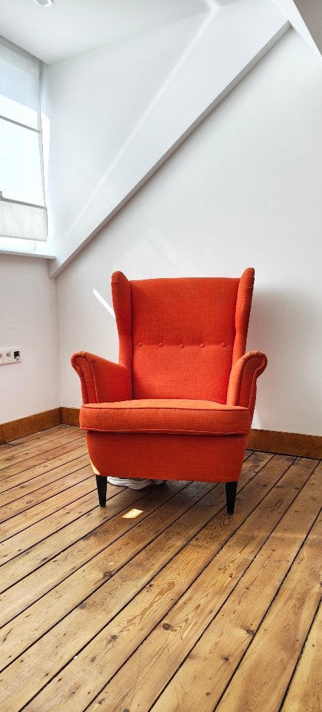 Fauteuil Ikea Strandmon, Ophalen, Gebruikt, 100 tot 125 cm, Stof