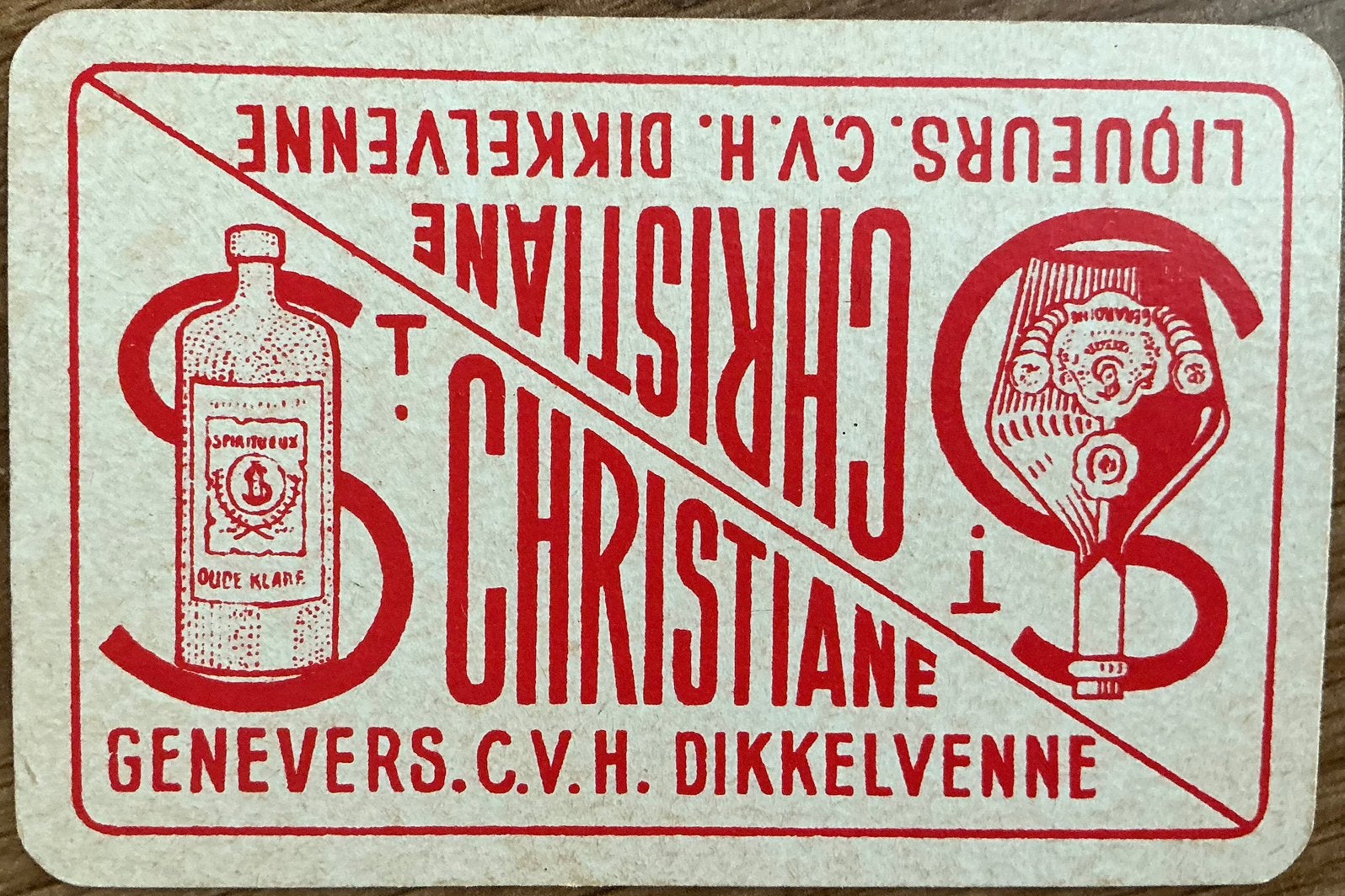Speelkaart GENEVERS.C.V.H/CHRISTIANE/DIKKELVENNE, Ophalen of Verzenden, Zo goed als nieuw, Speelkaart(en)