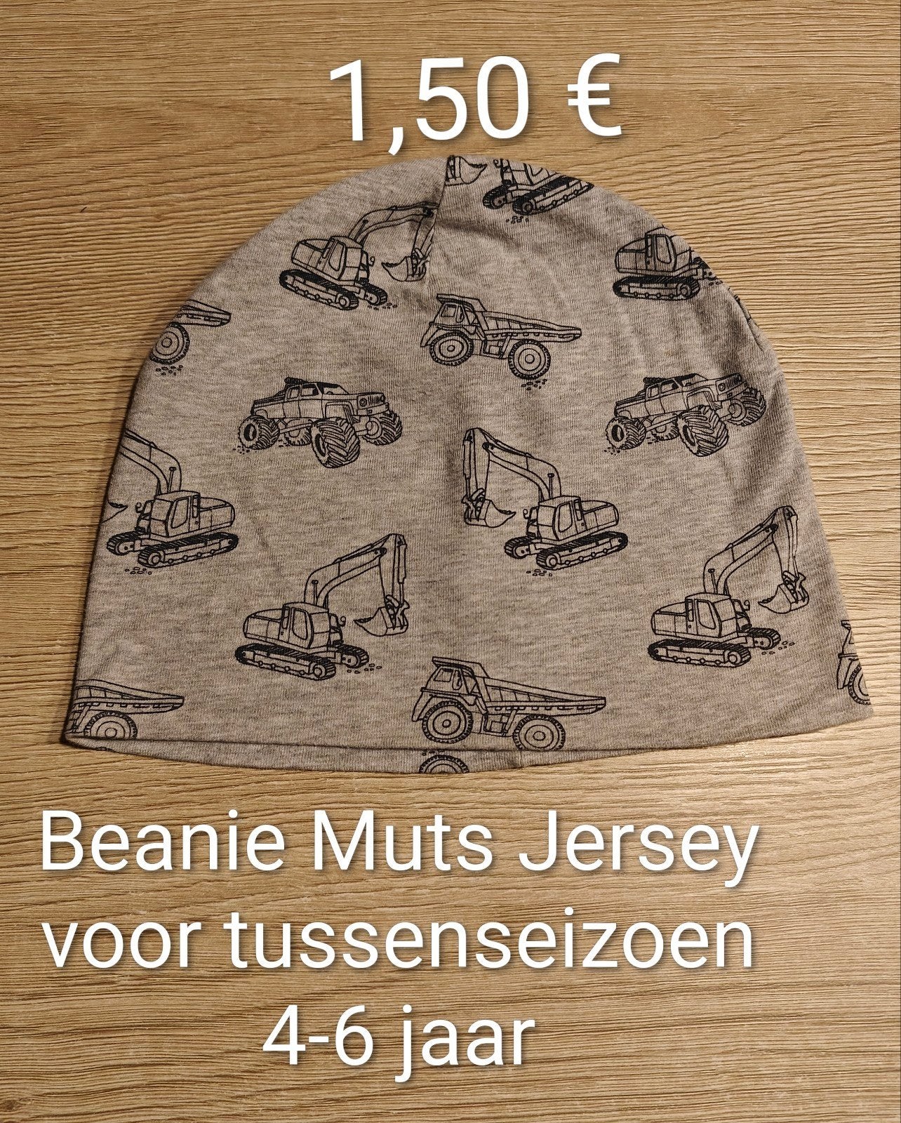 Beanie muts Jersey voor tussenseizoen - 4-6 jaar, Kinderen en Baby's, Gebruikt, 110 t/m 116, Ophalen of Verzenden, Jongen