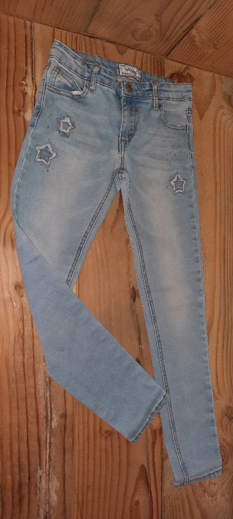 Mooie jeansbroek Mayoral maat 128, Broek, Meisje, MAYORAL, Ophalen of Verzenden