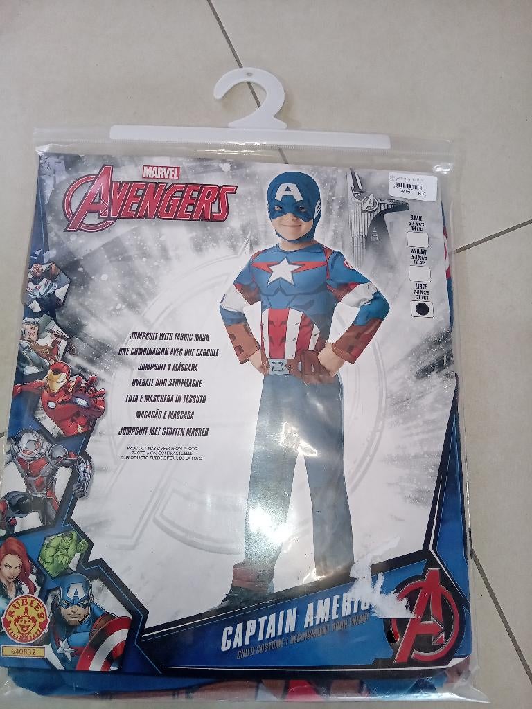 Deguisement captain america 7-8 ans, Enlèvement, Neuf, 122 à 128, Garçon ou Fille