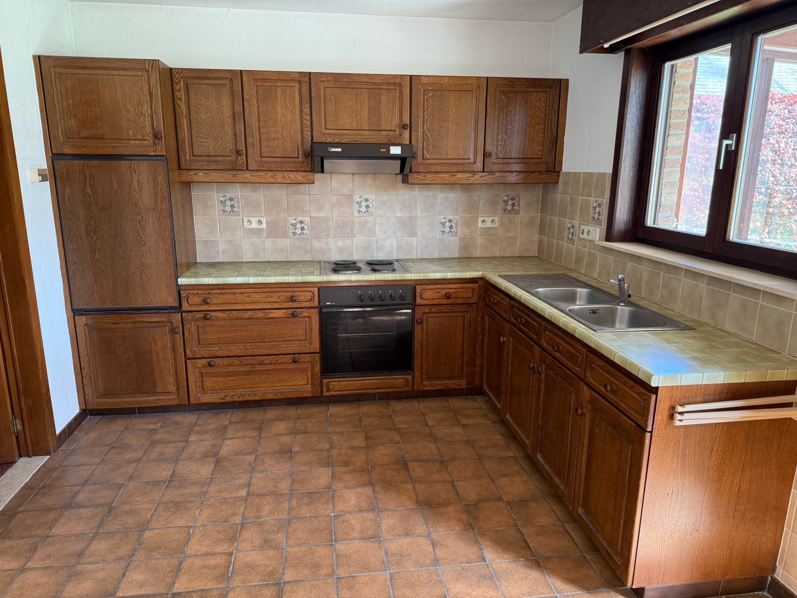 Keuken te koop, Maison & Meubles, Synthétique, Brun, Enlèvement, Utilisé