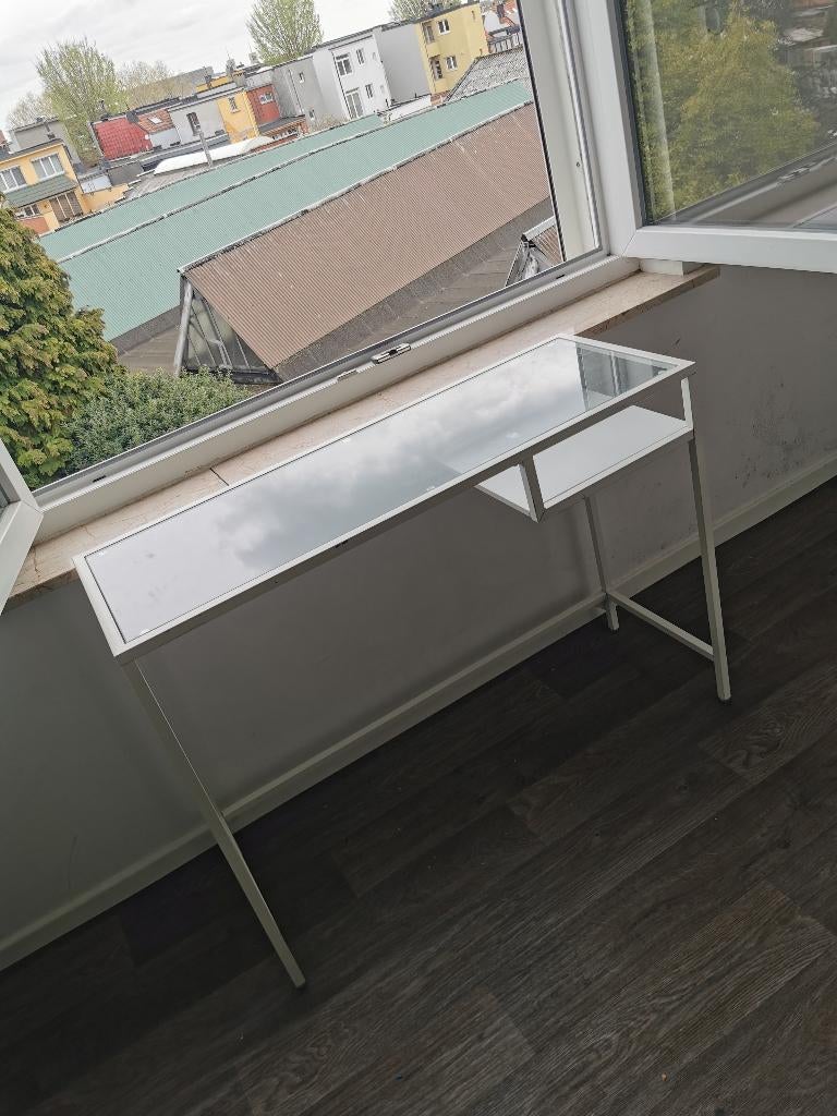 Glazen bureau, Ophalen, Zo goed als nieuw, Wit, Glas